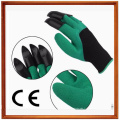 Gants creusés de jardin enduits de latex de produit chaud avec quatre griffes